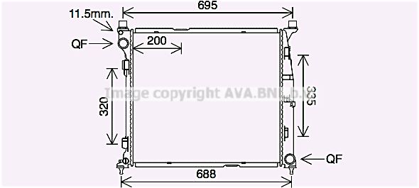 MS2695 AVA QUALITY COOLING Радиатор, охлаждение двигателя