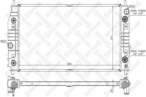 1025281SX STELLOX Радиатор, охлаждение двигателя