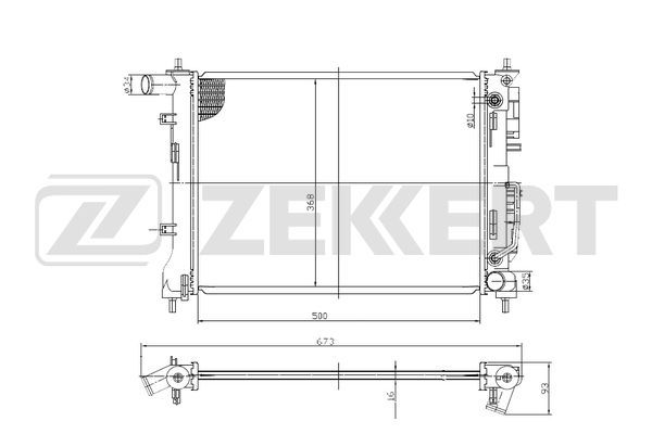 MK1185 ZEKKERT Радиатор, охлаждение двигателя