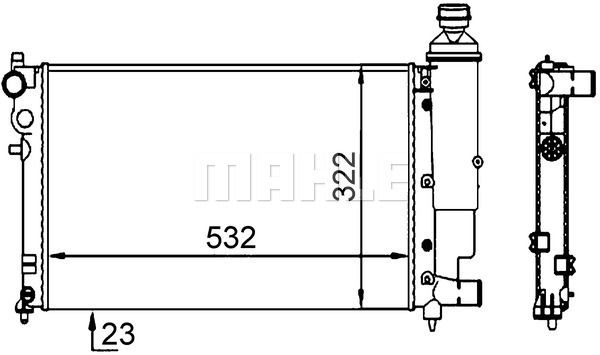 CR91000S MAHLE Радиатор, охлаждение двигателя