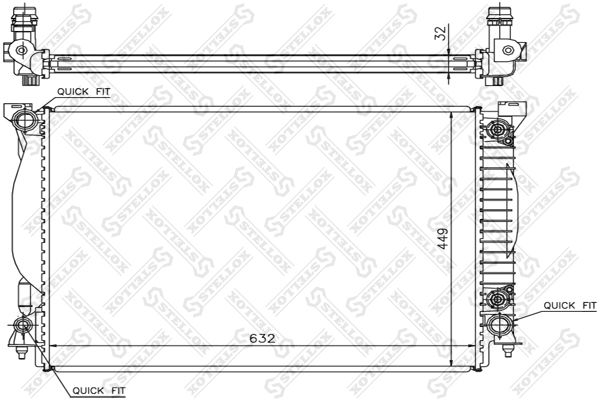 1025517SX STELLOX Радиатор, охлаждение двигателя