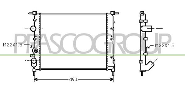 DA220R001 PRASCO Радиатор, охлаждение двигателя