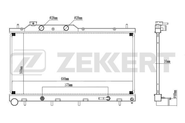 MK1045 ZEKKERT Радиатор, охлаждение двигателя