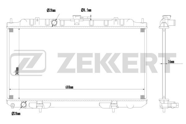 MK1563 ZEKKERT Радиатор, охлаждение двигателя