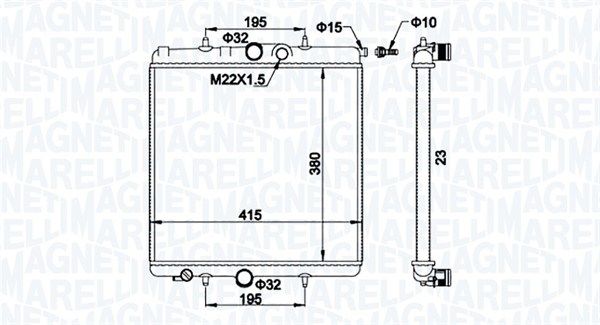 350213194100 MAGNETI MARELLI Радиатор, охлаждение двигателя