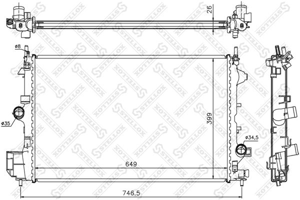 1025769SX STELLOX Радиатор, охлаждение двигателя