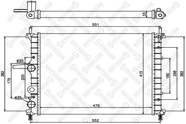 1025332SX STELLOX Радиатор, охлаждение двигателя