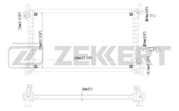 MK1122 ZEKKERT Радиатор, охлаждение двигателя