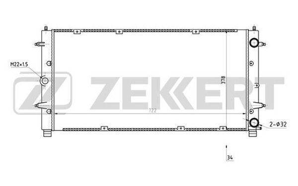 MK1276 ZEKKERT Радиатор, охлаждение двигателя