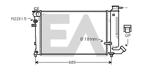 31R10077 EACLIMA Радиатор, охлаждение двигателя