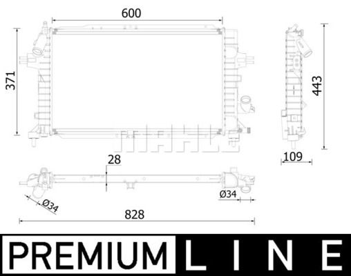 CR2228000P MAHLE Радиатор, охлаждение двигателя