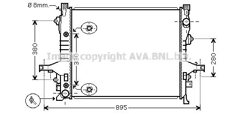 VO2133 AVA QUALITY COOLING Радиатор, охлаждение двигателя