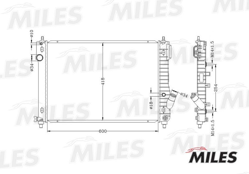 ACRB028 MILES Радиатор, охлаждение двигателя