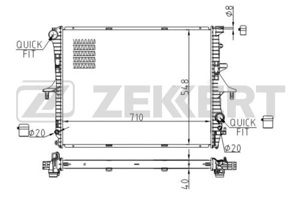 MK1556 ZEKKERT Радиатор, охлаждение двигателя