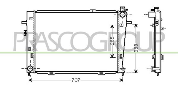 HN802R014 PRASCO Радиатор, охлаждение двигателя