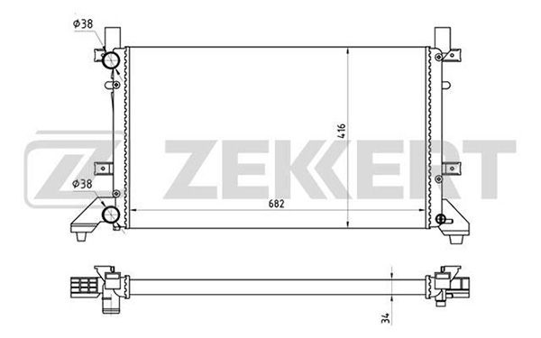 MK1108 ZEKKERT Радиатор, охлаждение двигателя