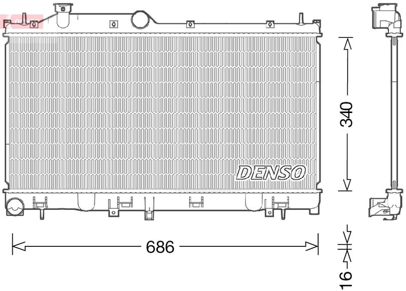 DRM36021 DENSO Радиатор, охлаждение двигателя