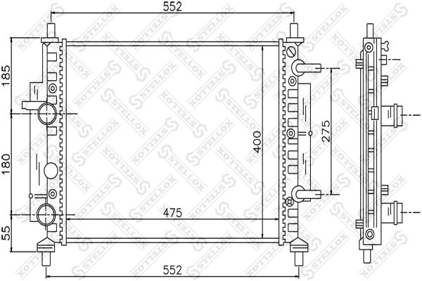 1025409SX STELLOX Радиатор, охлаждение двигателя