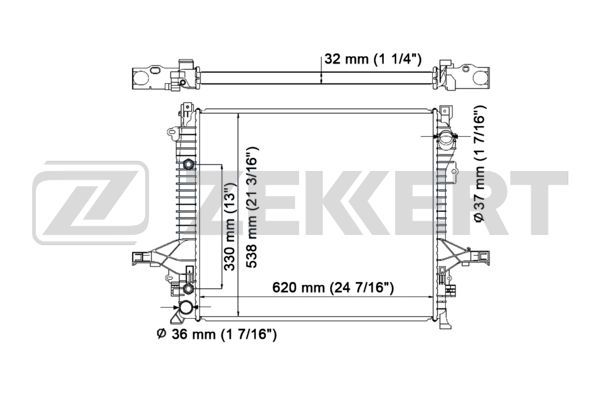 MK1235 ZEKKERT Радиатор, охлаждение двигателя