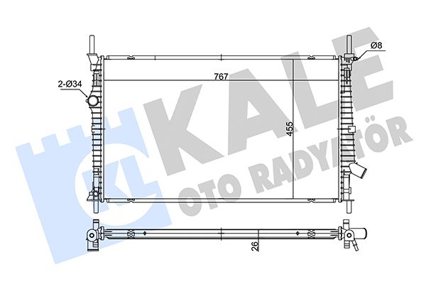 362680 KALE OTO RADYATÖR Радиатор, охлаждение двигателя