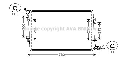 VNA2255 AVA QUALITY COOLING Радиатор, охлаждение двигателя