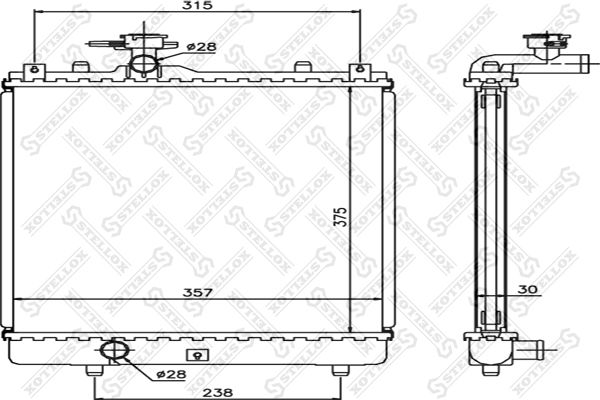 1025407SX STELLOX Радиатор, охлаждение двигателя