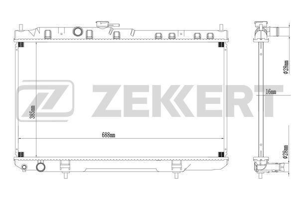 MK1386 ZEKKERT Радиатор, охлаждение двигателя