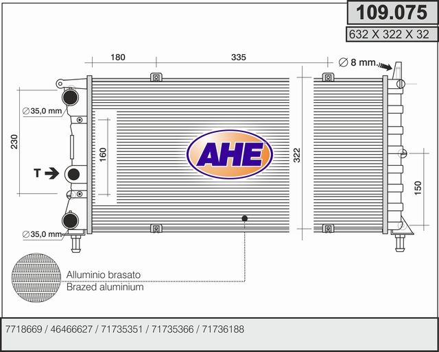 109075 AHE Радиатор, охлаждение двигателя