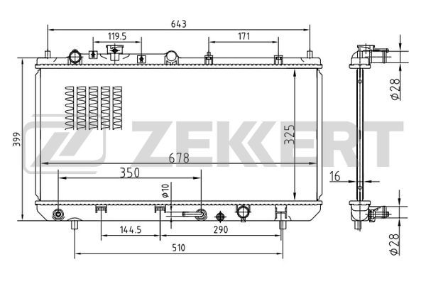 MK1393 ZEKKERT Радиатор, охлаждение двигателя