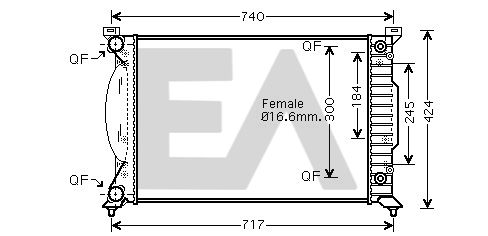 31R02096 EACLIMA Радиатор, охлаждение двигателя