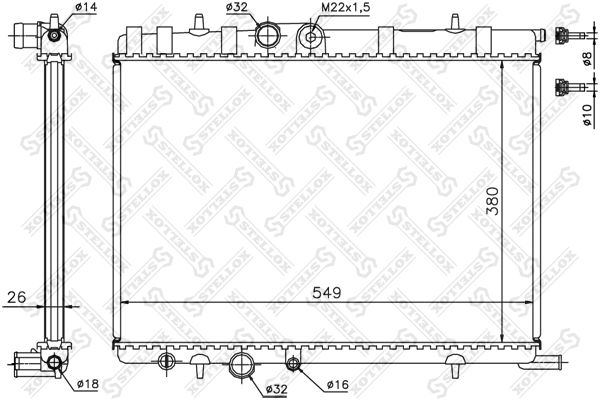 1025177SX STELLOX Радиатор, охлаждение двигателя