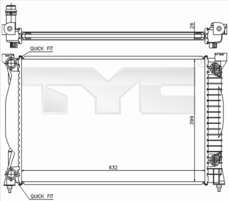 7020014 TYC Радиатор, охлаждение двигателя