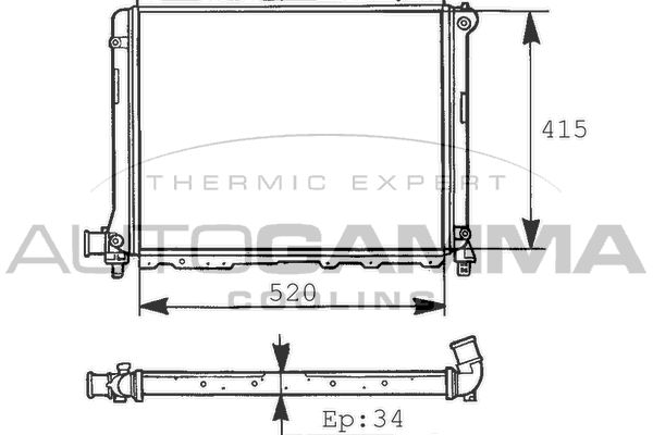 100461 AUTOGAMMA Радиатор, охлаждение двигателя
