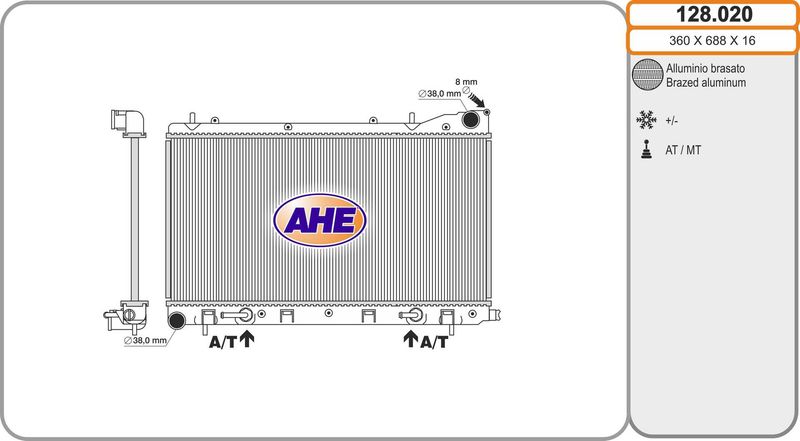 128020 AHE Радиатор, охлаждение двигателя