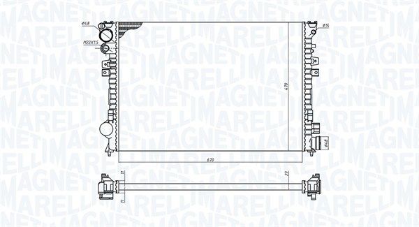 350213102700 MAGNETI MARELLI Радиатор, охлаждение двигателя