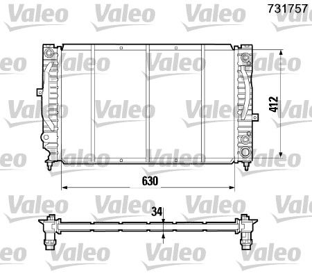 731757 VALEO Радиатор, охлаждение двигателя