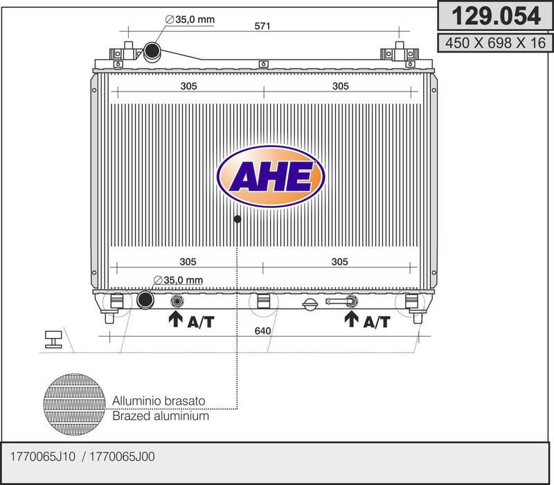 129054 AHE Радиатор, охлаждение двигателя
