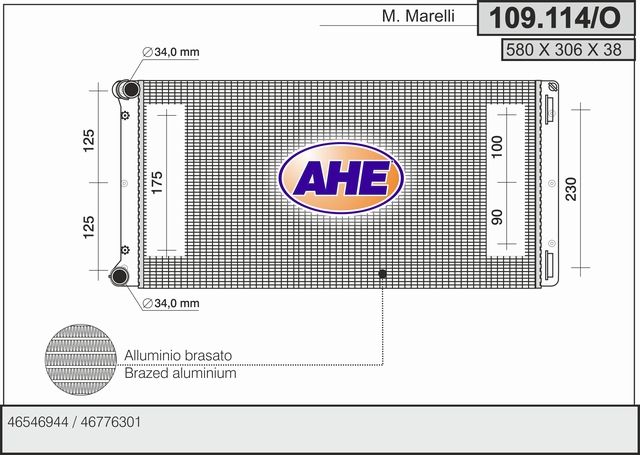 109114O AHE Радиатор, охлаждение двигателя