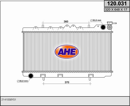 120031 AHE Радиатор, охлаждение двигателя