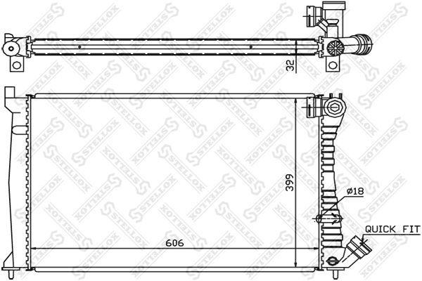 1025276SX STELLOX Радиатор, охлаждение двигателя