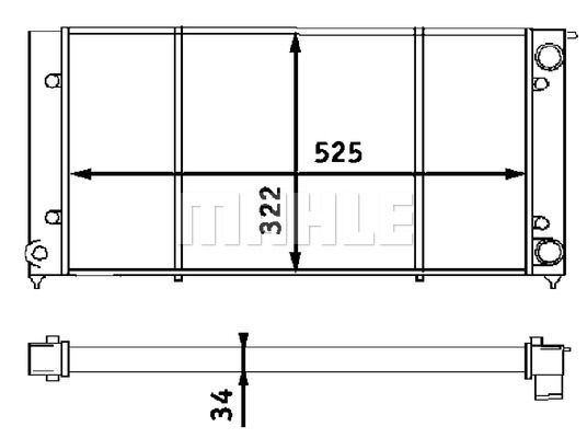 CR340001S MAHLE Радиатор, охлаждение двигателя