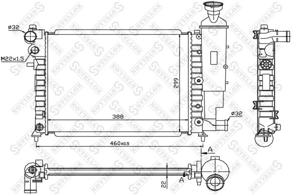 1025269SX STELLOX Радиатор, охлаждение двигателя