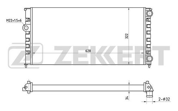 MK1036 ZEKKERT Радиатор, охлаждение двигателя