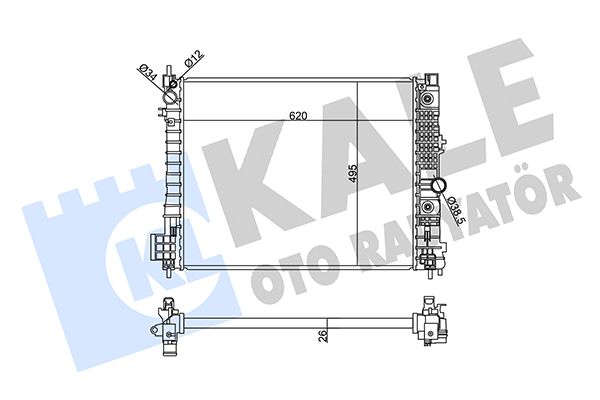358995 KALE OTO RADYATÖR Радиатор, охлаждение двигателя