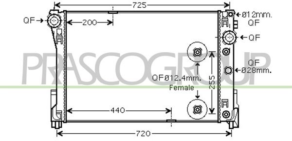 ME029R004 PRASCO Радиатор, охлаждение двигателя