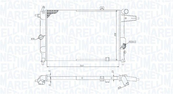 350213189800 MAGNETI MARELLI Радиатор, охлаждение двигателя