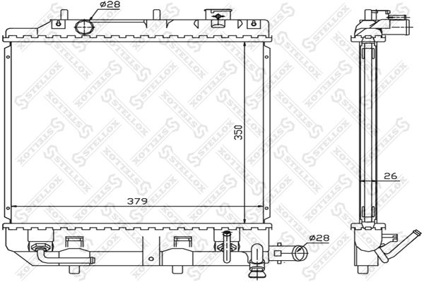 1025850SX STELLOX Радиатор, охлаждение двигателя