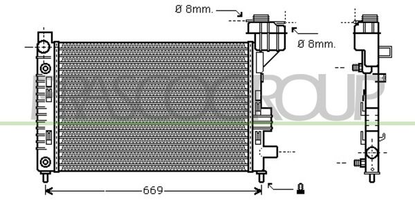 ME320R002 PRASCO Радиатор, охлаждение двигателя