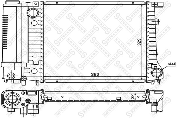 1025566SX STELLOX Радиатор, охлаждение двигателя