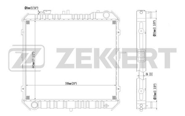 MK1062 ZEKKERT Радиатор, охлаждение двигателя